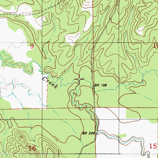 Topographic Map of Roberts Creek, AL