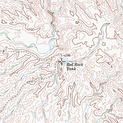 Topographic Map of Red Rock Tank, TX