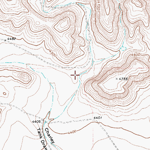Topographic Map of Red Tank Canyon, TX
