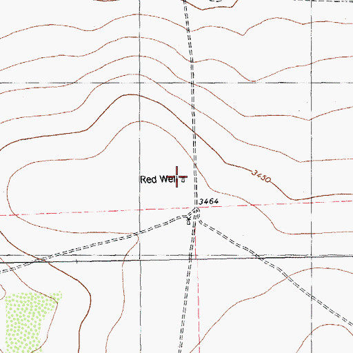 Topographic Map of Red Well, TX