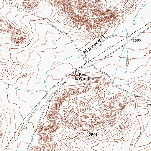 Topographic Map of Red Windmill, TX