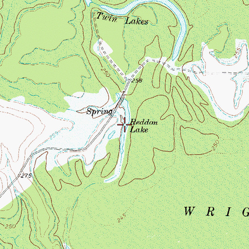 Topographic Map of Reddon Lake, TX