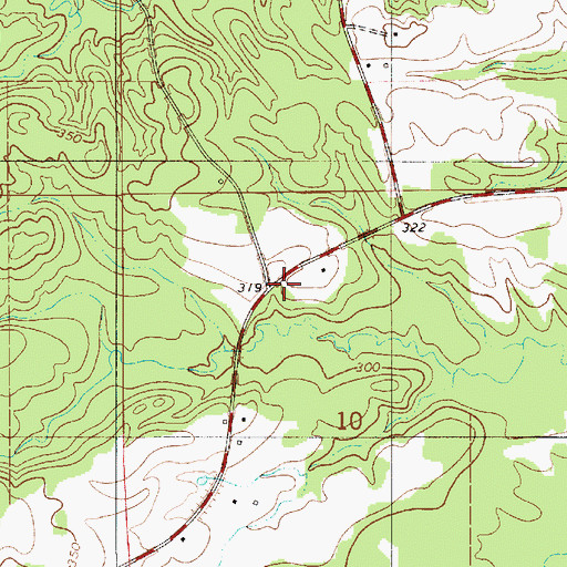 Topographic Map of Simpkinsville (historical), AL