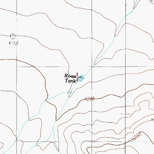 Topographic Map of Roan Tank, TX