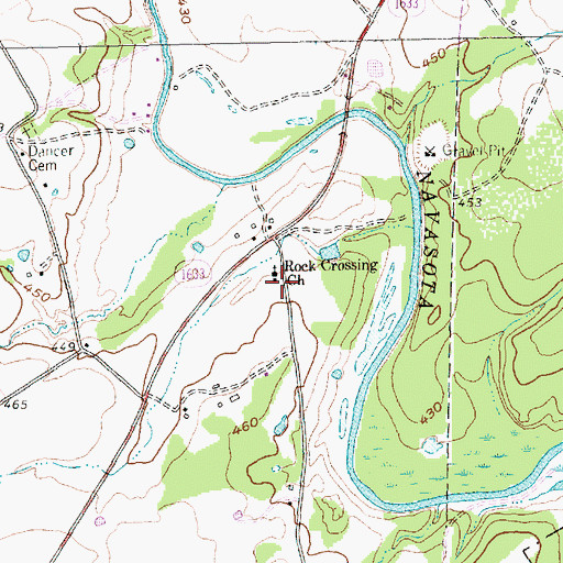 Topographic Map of Rock Crossing Church, TX
