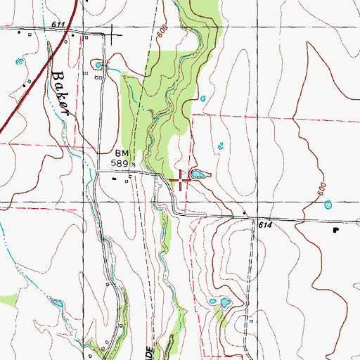 Topographic Map of Rock Point School, TX