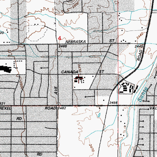 Topographic Map of John E White Elementary School, AZ
