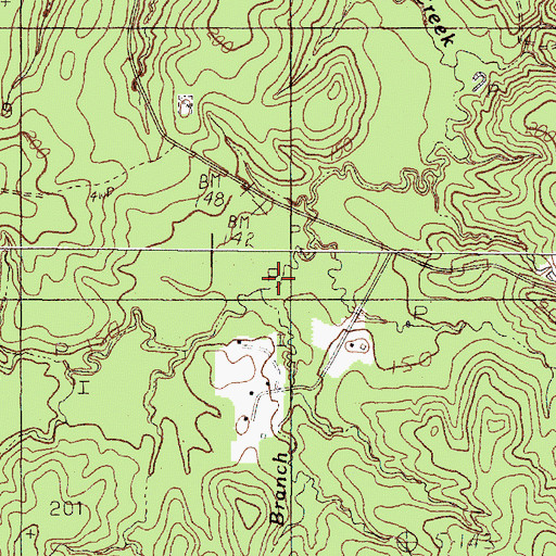 Topographic Map of Ross Branch, TX