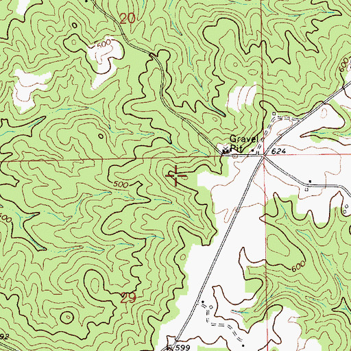 Topographic Map of Judge Terrys Goldmine (historical), AL