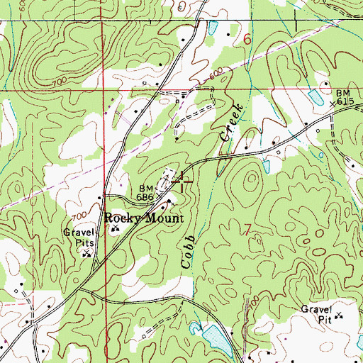 Topographic Map of Rocky Mountain School (historical), AL