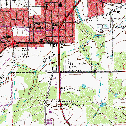 Topographic Map of San Ysidro Cemetery, TX
