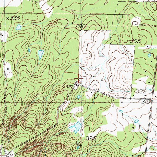 Topographic Map of Sand Hill Church, TX