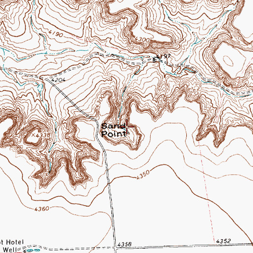 Topographic Map of Sand Point, TX