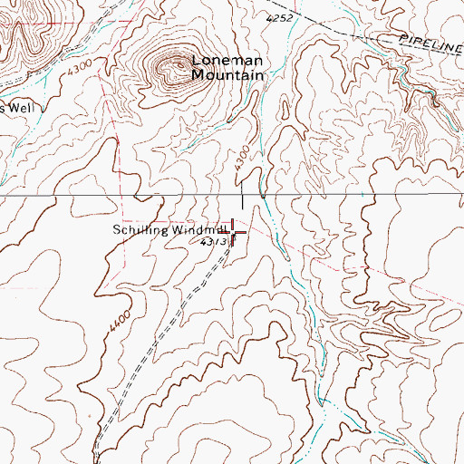 Topographic Map of Schilling Windmill, TX