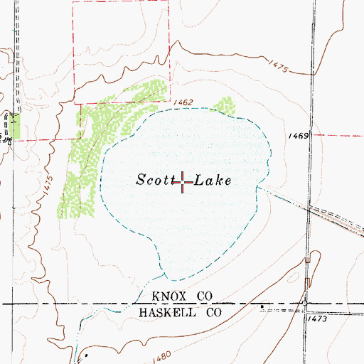 Topographic Map of Scott Lake, TX