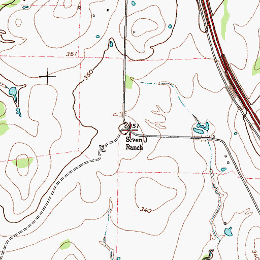 Topographic Map of Seven J Ranch, TX
