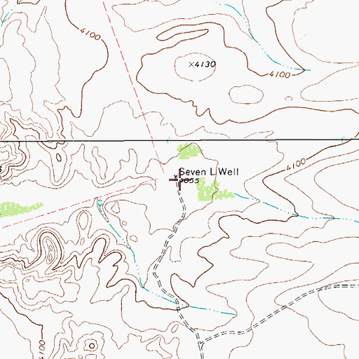 Topographic Map of Seven L Well, TX