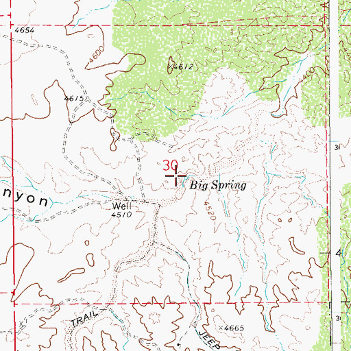 Topographic Map of Big Spring, AZ