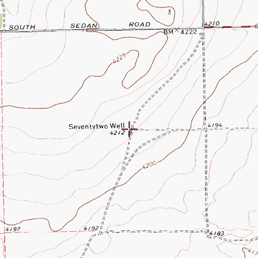 Topographic Map of Seventytwo Well, TX