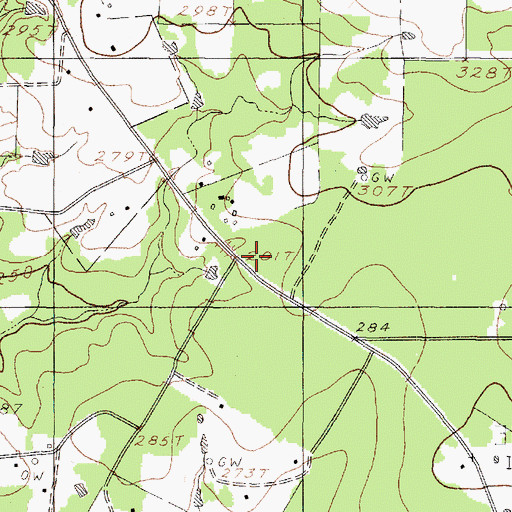 Topographic Map of Shady Grove School, TX