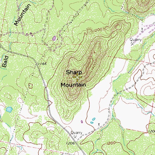 Topographic Map of Sharp Mountain, TX