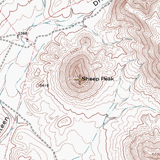 Topographic Map of Sheep Peak, TX