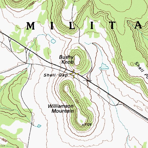Topographic Map of Shell Gap, TX