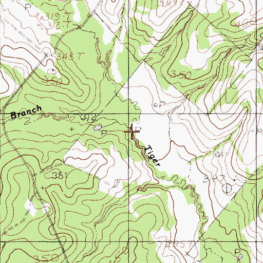 Topographic Map of Shingle Machine Branch, TX