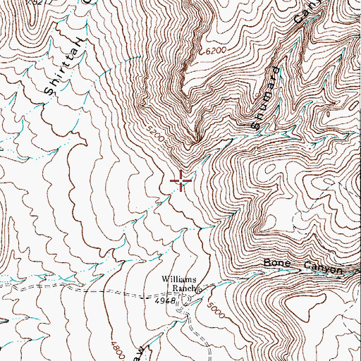Topographic Map of Shumard Canyon, TX