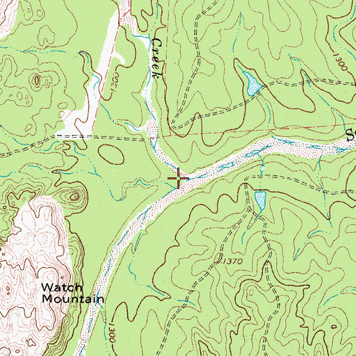Topographic Map of Silvermine Creek, TX