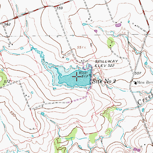 Topographic Map of Site Number Two, TX