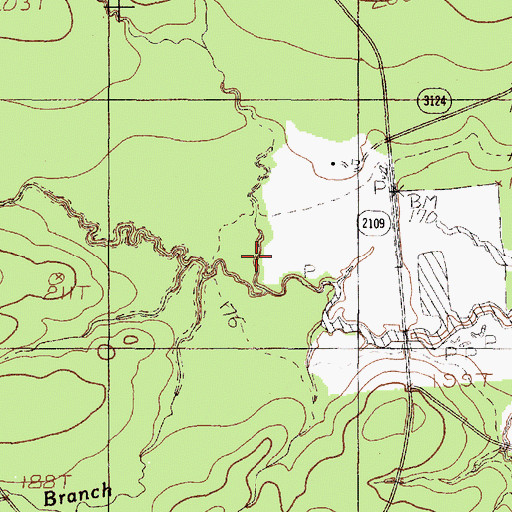 Topographic Map of Smith Branch, TX