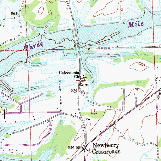 Topographic Map of Calcedonia Cemetery, AL