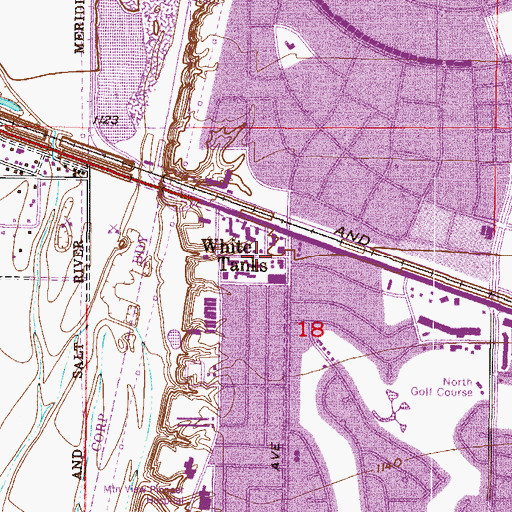 Topographic Map of White Tanks, AZ