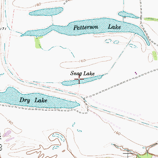 Topographic Map of Snag Lake, TX