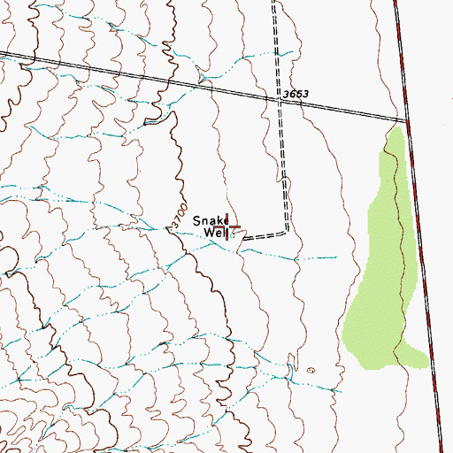 Topographic Map of Snake Well, TX