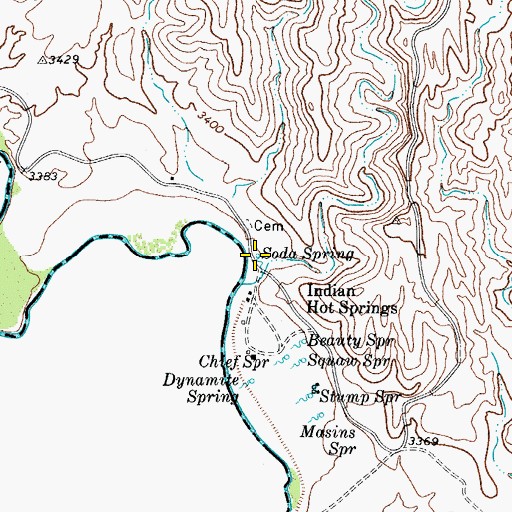Topographic Map of Soda Spring, TX