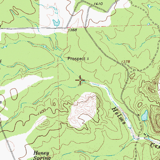 Topographic Map of South Helms Creek, TX