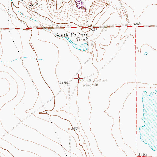 Topographic Map of South Pasture Windmill, TX