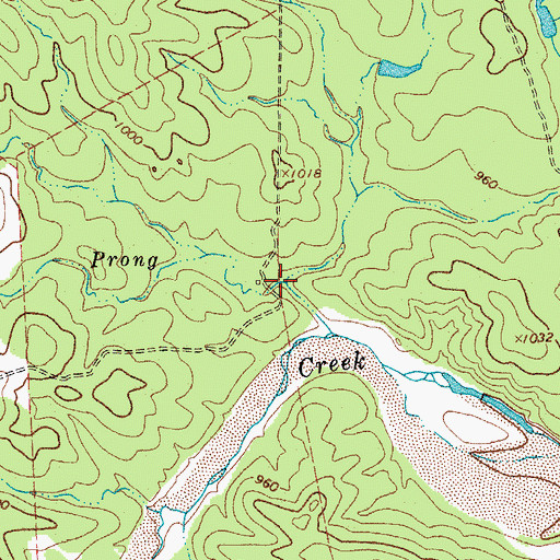 Topographic Map of South Prong Cottonwood Creek, TX