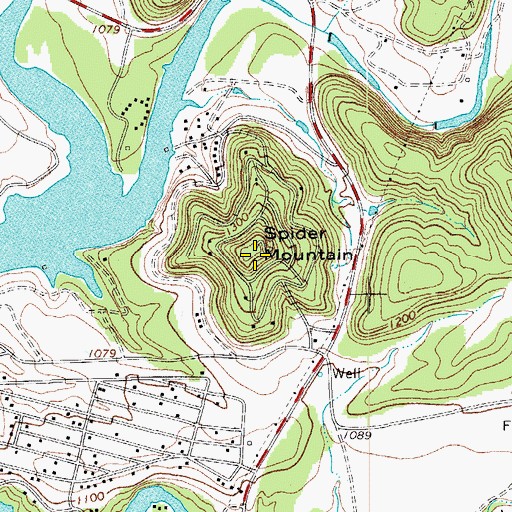 Topographic Map of Spider Mountain, TX