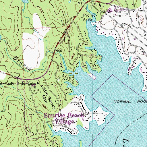 Topographic Map of Spring Branch, TX
