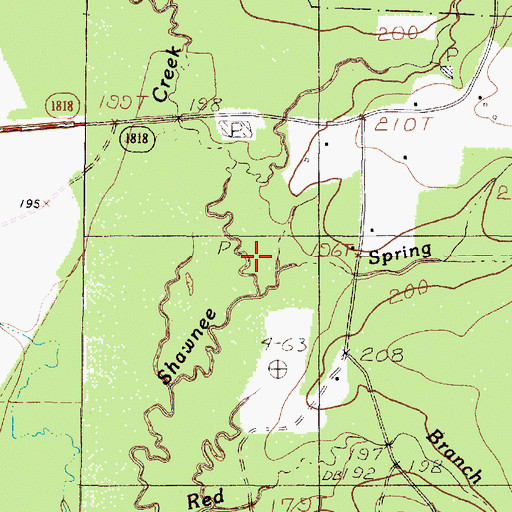 Topographic Map of Spring Branch, TX