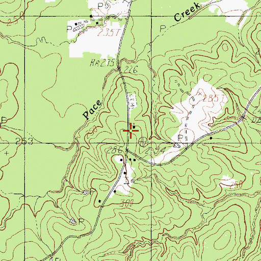 Topographic Map of Spring Hill Church, TX