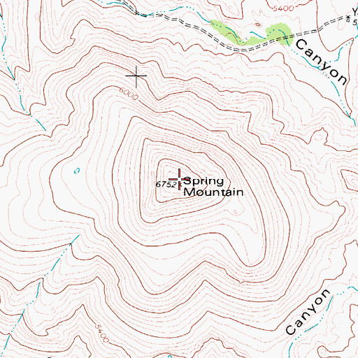 Topographic Map of Spring Mountain, TX