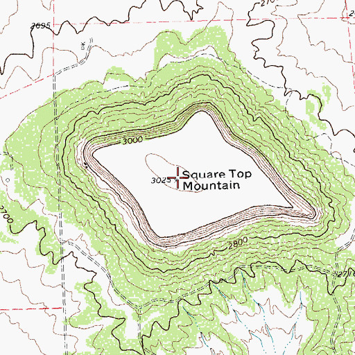 Topographic Map of Square Top Mountain, TX
