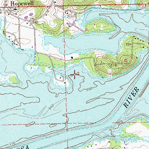 Topographic Map of Hawthorn Cove, AL