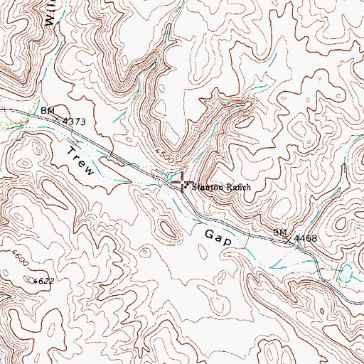 Topographic Map of Stanton Ranch, TX