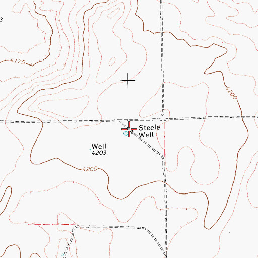 Topographic Map of Steele Well, TX