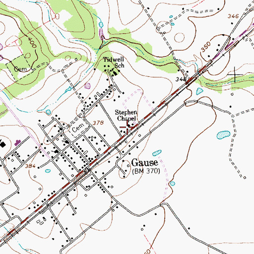 Topographic Map of Stephen Chapel, TX